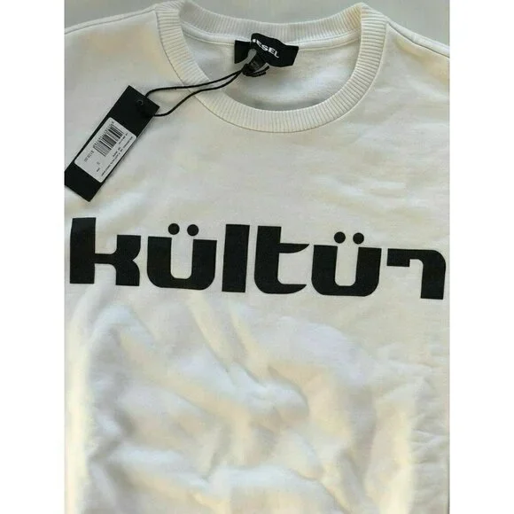 Diesel Womens White F-Just-XA-FL Sweatshirt Sze S - Picture 9 of 11